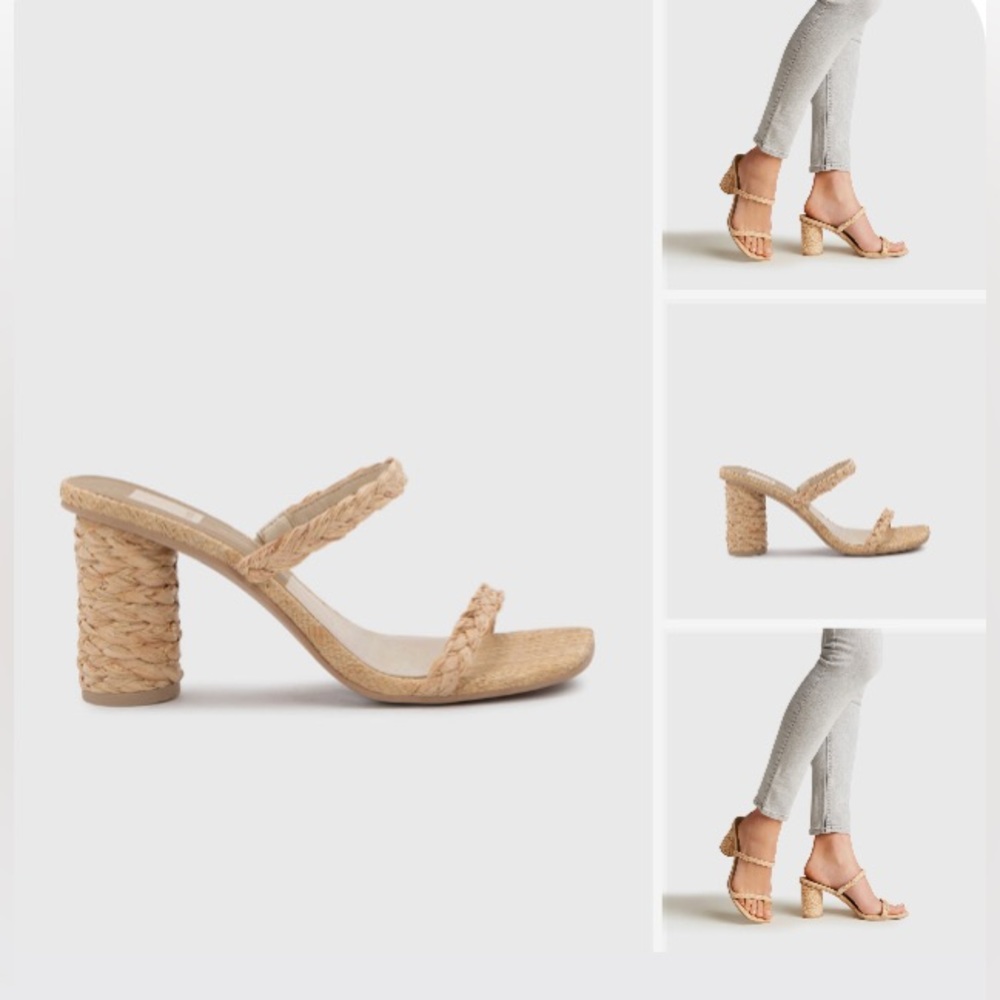Dolce Vita Noles Heels NATURAL RAFFIA - Picture 1 of 15
